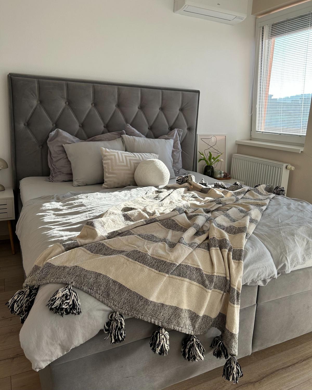 DECKE Beige Cayir 130/170 cm - Beige, Naturmaterialien/Textil (130/170cm) - Beliani