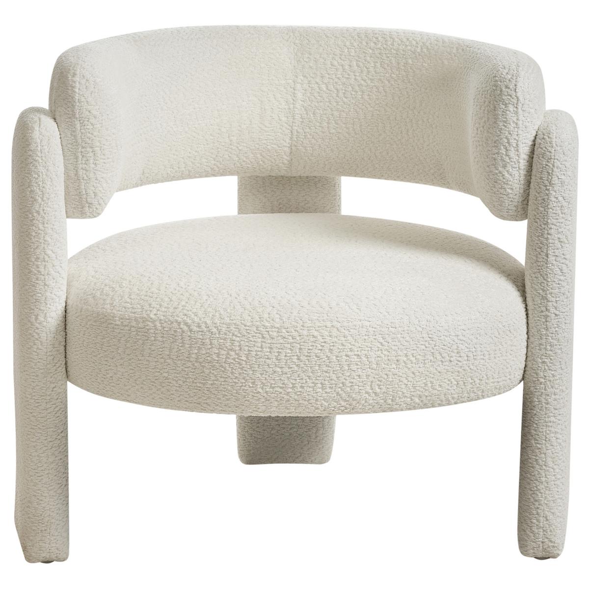SESSEL Weiß Burea - Creme, Textil (80/74/70cm) - Beliani