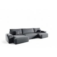 WOHNLANDSCHAFT Arona - Dunkelgrau, Holzwerkstoff/Textil (398/70/148cm) - Fun Möbel
