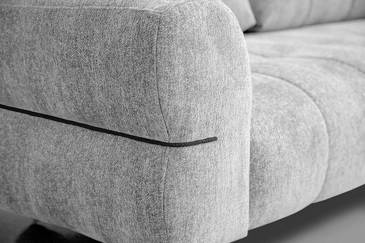 SOFA SALVINI 2,5-Sitzer, hellgrau - Hellgrau/Schwarz, Holzwerkstoff/Textil (176/88/99cm) - Wozimo
