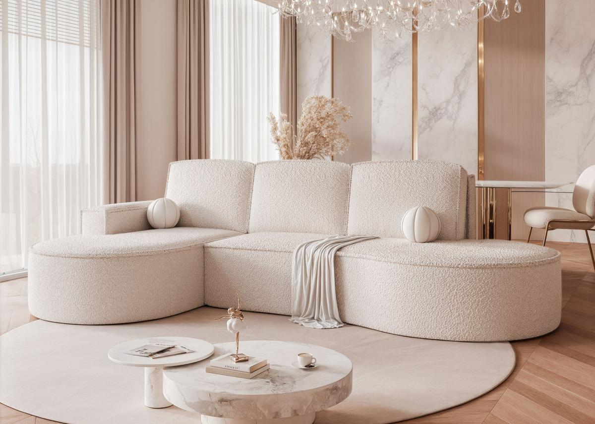 ECKSOFA SOFIA mit Schlaffunktion und Bettkasten Weiß - Weiß, Holzwerkstoff/Kunststoff (277/157cm) - Idohome