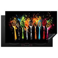 HERDABDECKPLATTE Löffel - Gewürze - Modern - Graffiti - Farbe - Farbenfroh Induktionsmatte 83x51 cm - Multicolor, Kunststoff (83/51.5/0.2cm) - MuchoWow