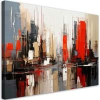 LEINWANDBILD Abstraktion 100x70cm - Rot, Textil (100/70cm) - Feeby