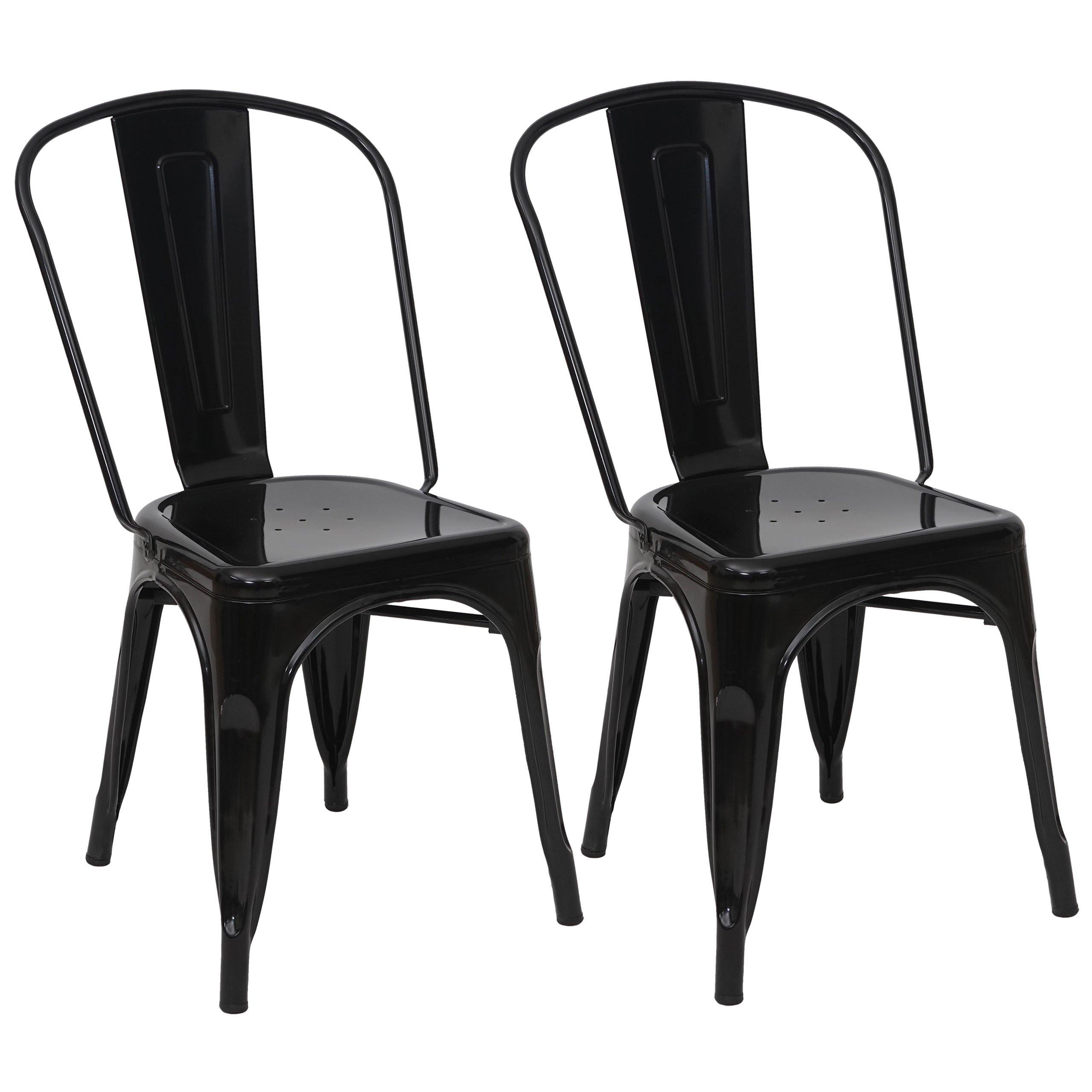 STUHL METALL Schwarz 2er-Set - Schwarz, Metall (45/87/43cm) - MCW