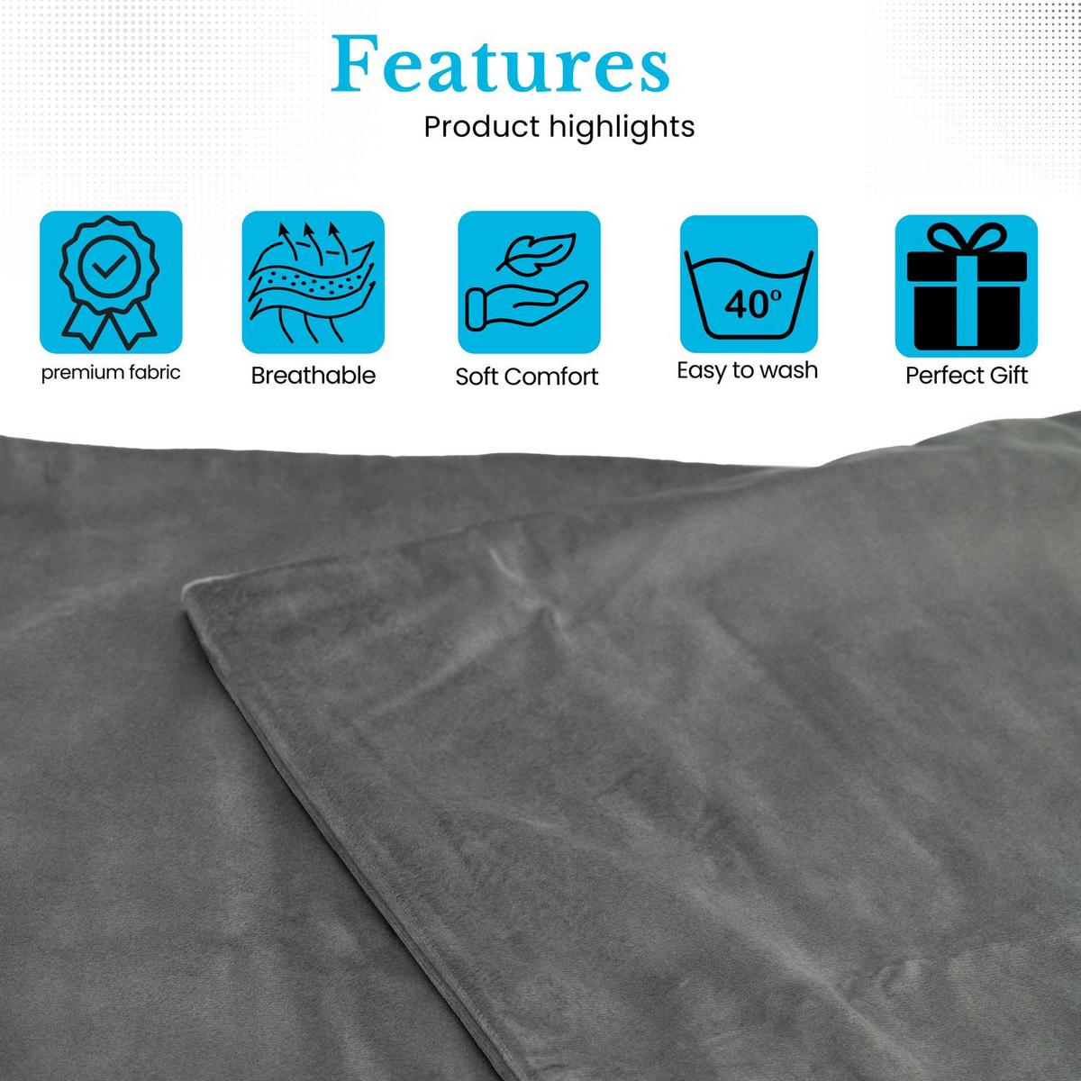 KISSENHÜLLEN-SET (2-tlg.) 40/40 cm (Grau) - Grau, Textil (40/40cm) - Intirilife