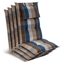 HOCHLEHNER Highlux HL 120x52x7cm Braun-Blau-Kariert (4tlg) - Braun, Textil (52/120cm) - Beautissu 