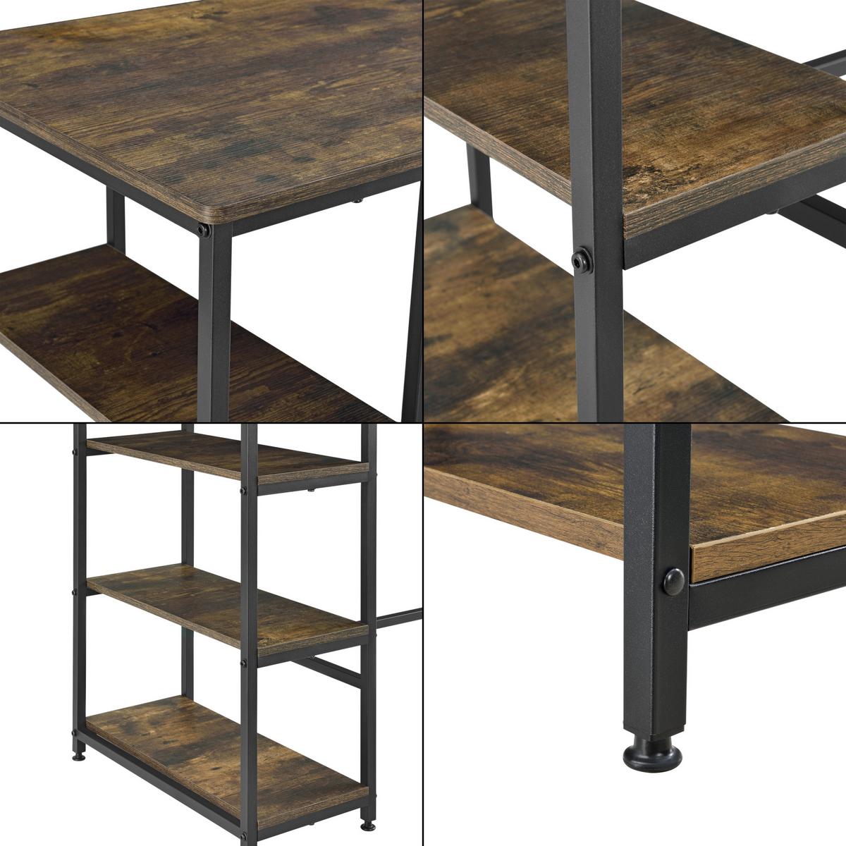 BARTISCH Växjö - Dunkelbraun, Metall (60/109/100cm) - [en.casa]