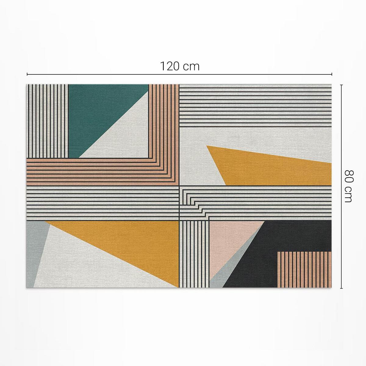 TEPPICH 80x120 cm Lineare Abstraktion Bauhaus - Anthrazit, Kunststoff (80/120cm) - Wallfluent