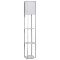 STEHLEUCHTE Beleuchtung mit 3 Regalen E27 bis 40W E1-MDF Weiß - Weiß, Textil (26/26/160cm) - HOMCOM