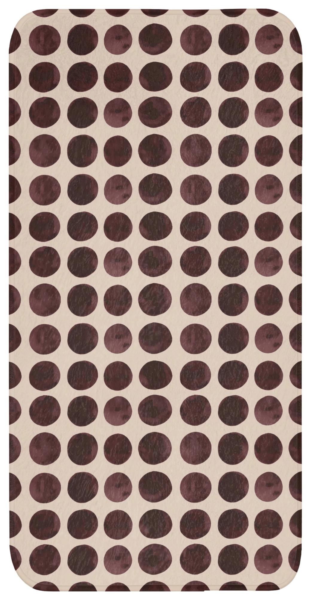 BADEMATTE Polka dots - Muster - Braun Badteppich 60x120 cm - Bordeaux, Textil (60/120cm) - OnlyWow