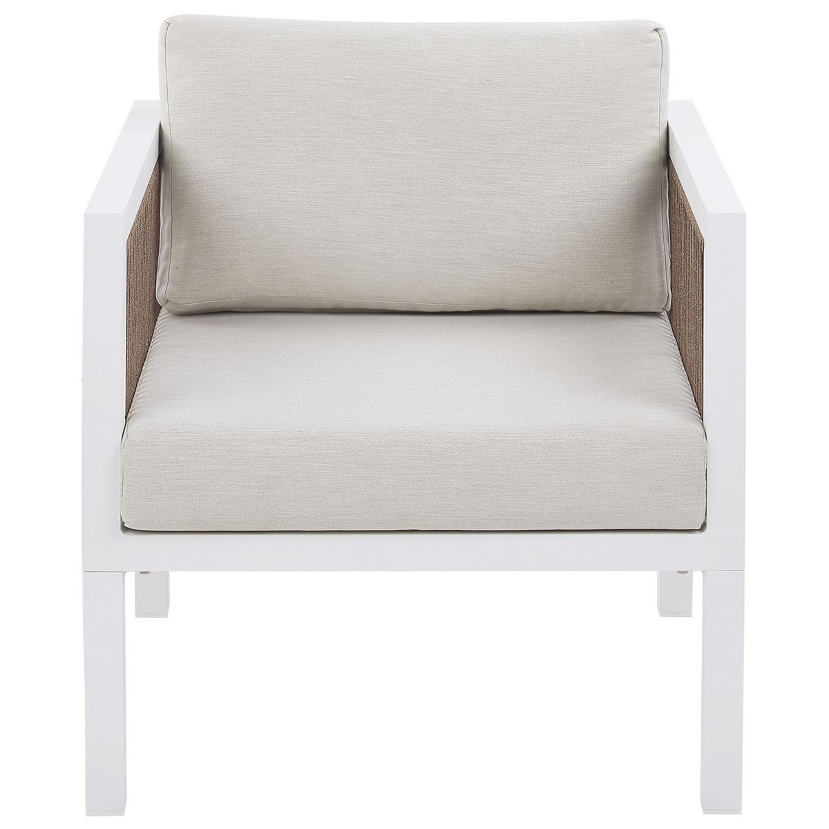 LOUNGE-SET 5-sitzer Aluminium Weiß Borello - Weiß, Metall - Beliani