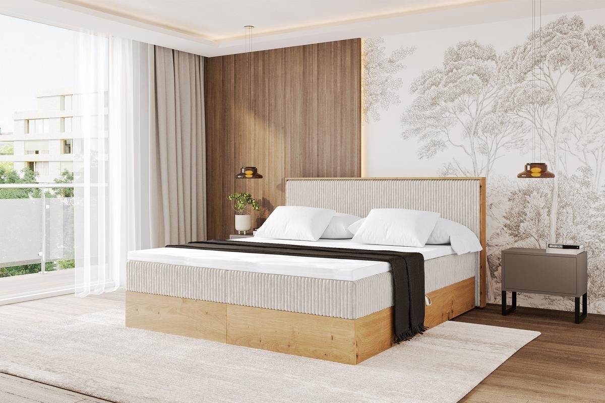 BOXBETT LOLLI9 - 120x200 - H4 Creme - Creme, Holzwerkstoff (120/200cm) - ALTDECOR