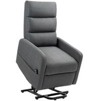 FERNSEHSESSEL mit Aufstehhilfe Elektrisch Relaxsessel mit Fußteil, Dunkelgrau - Dunkelgrau/Schwarz, Textil/Metall (62/105/86.5cm) - HOMCOM