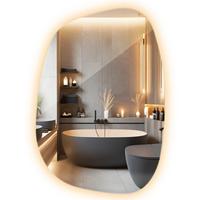 LED SPIEGEL 49x34 cm Warmweiß 3000K - Transparent, Glas (34/49/0.4cm) - Wallfluent