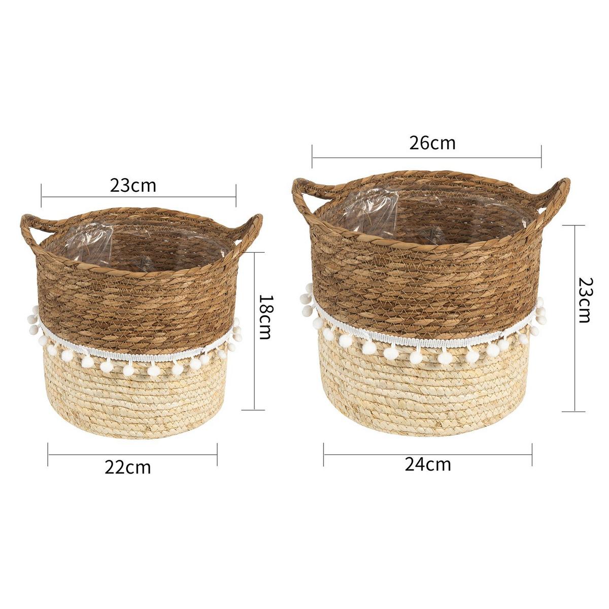 PFLANZENKÖRBE LINI natur, weiß - Naturfarben, Kunststoff (26/24cm) - IDIMEX