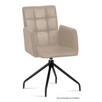 ARMLEHNSTUHL drehbar (8er-Set) Dollie 52x91x60 Schwarz/Natur - Schwarz/Naturfarben, Kunststoff (60/91/52cm) - 58aufmkessel
