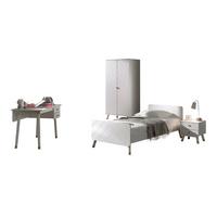 KINDERZIMMER komplett Set 3-tlg. Kamillah 4 Schrank Bett Nachtkomode - Weiß, Holzwerkstoff (250/1/150cm) - 58aufmkessel