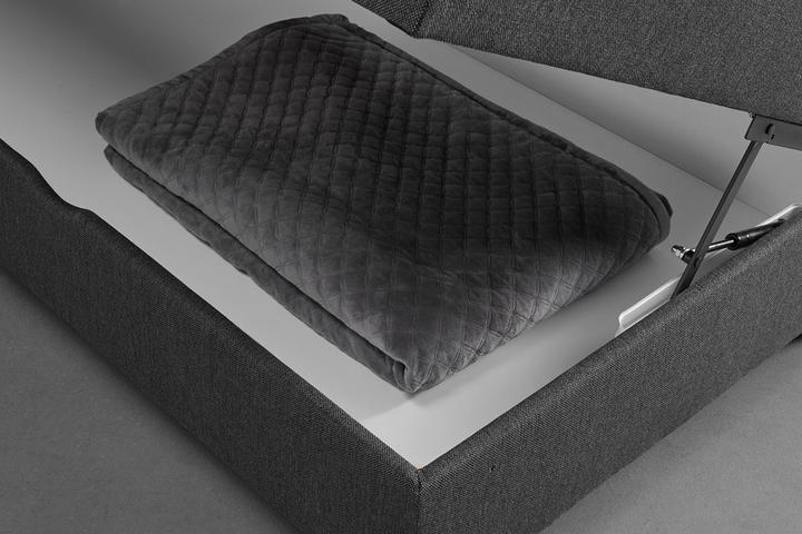 Boxbett grau Bettkasten Stauraum