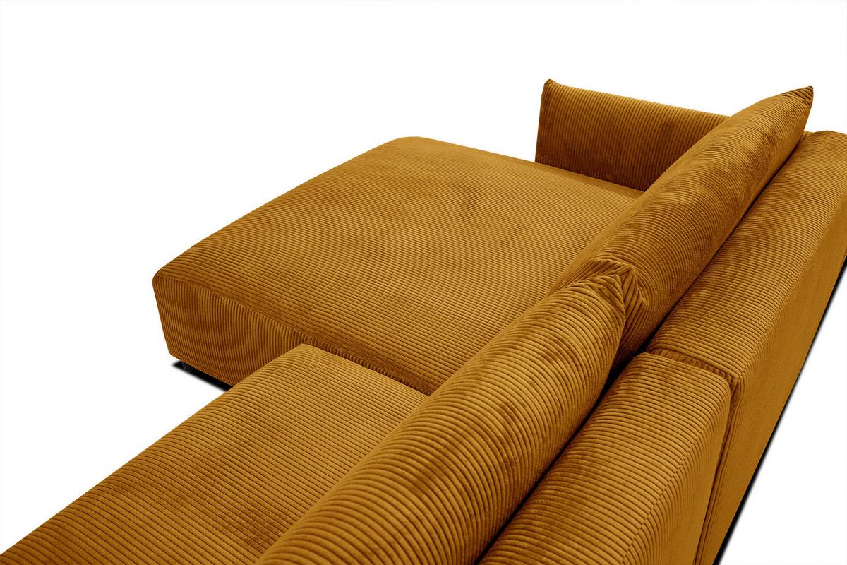 ECKSOFA TAUER 5-Sitzer, honig - Schwarz/Honig, Holzwerkstoff/Kunststoff (174/292cm) - Wozimo