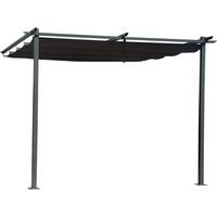 PERGOLA - MARKISE pergola adossée avec toit rétractable - 3 x 3 m - gris anthracite Grau - Grau, Metall (290/220/295cm) - Habitat Garten