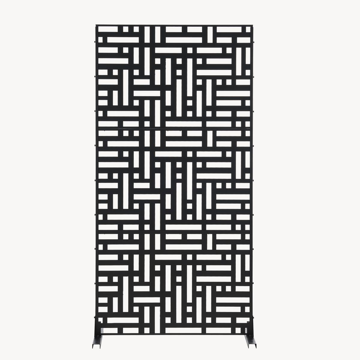 TRENNWAND Bernalda - Schwarz, Metall (90/180cm) - casa.pro