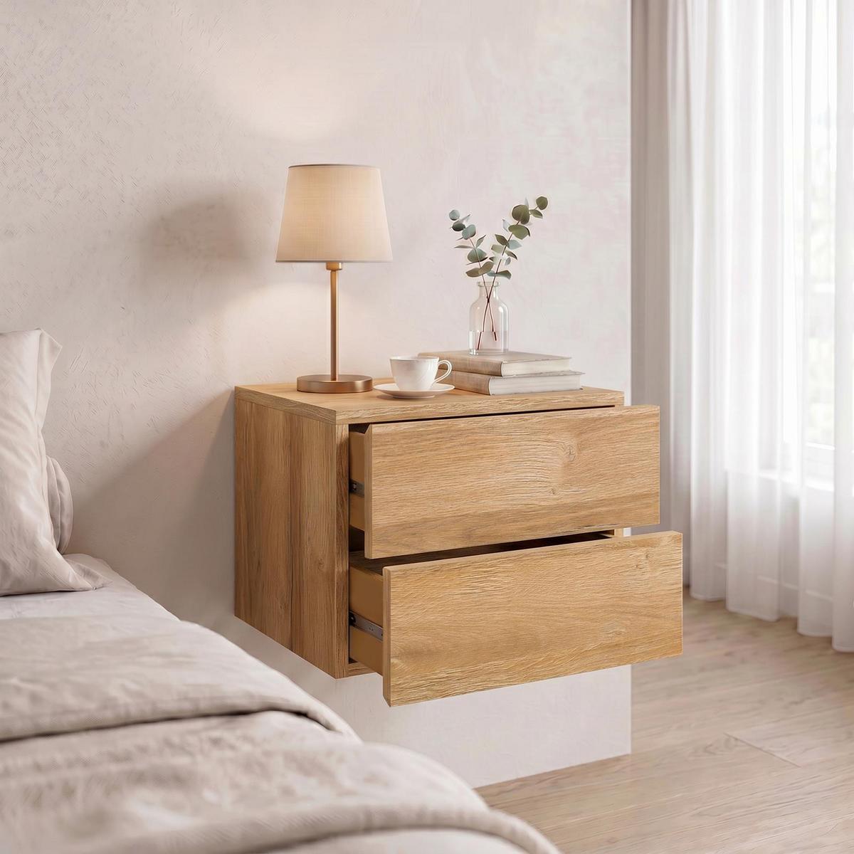HÄNGENDER NACHTTISCH ANNI - Wildeiche, Holzwerkstoff (42/29/30cm) - CARO-Möbel