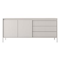 SIDEBOARD Trentinis 2T 3S Beige 187,1/41,4/39,5 cm – Geriffelten Fronten - Beige, Holzwerkstoff/Metall (187.1/41.4/39.5cm) - AX Living