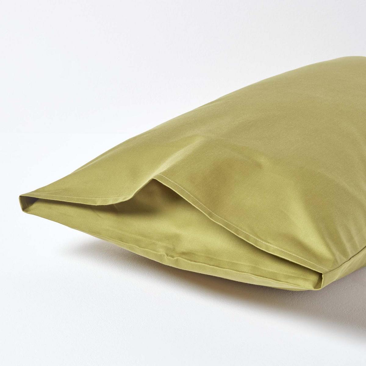 KISSENBEZUG Premium, Ägyptische Baumwolle, Fadendichte 1000 - Olivgrün, Textil (48/74cm) - Homescapes