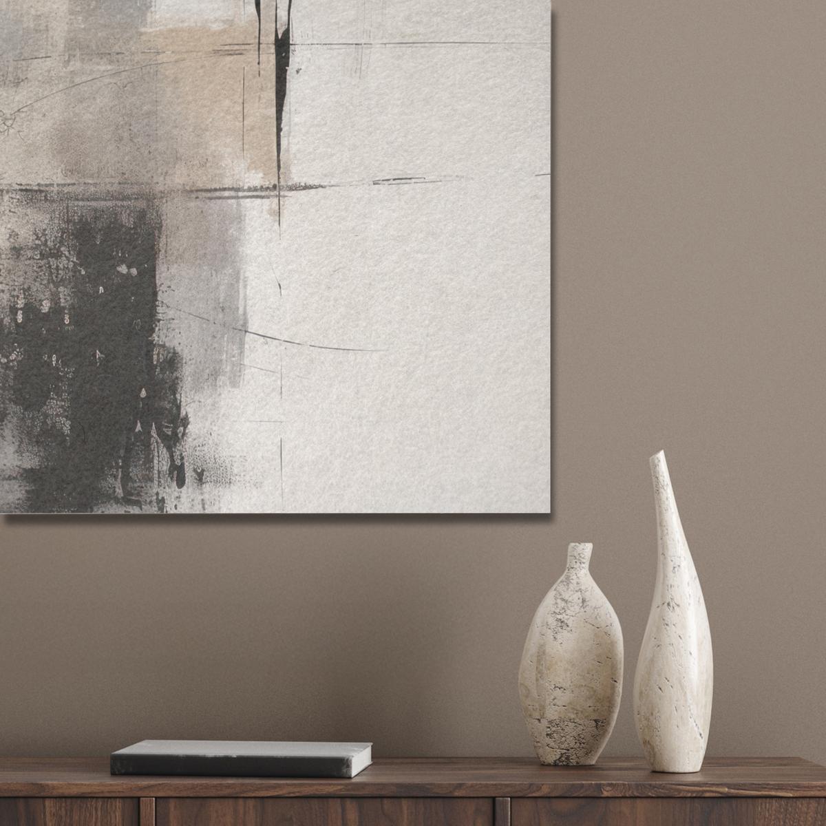 AKUSTIKBILD Abstrakt - Kunst - Grau Wanddeko 60x90 cm - Hellgrau, Kunststoff (60/90/0.9cm) - MuchoWow