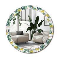 SPIEGEL Rund Ø 90 cm mit Aufdruck - Multicolor, Glas (90/90/0.4cm) - Wallfluent
