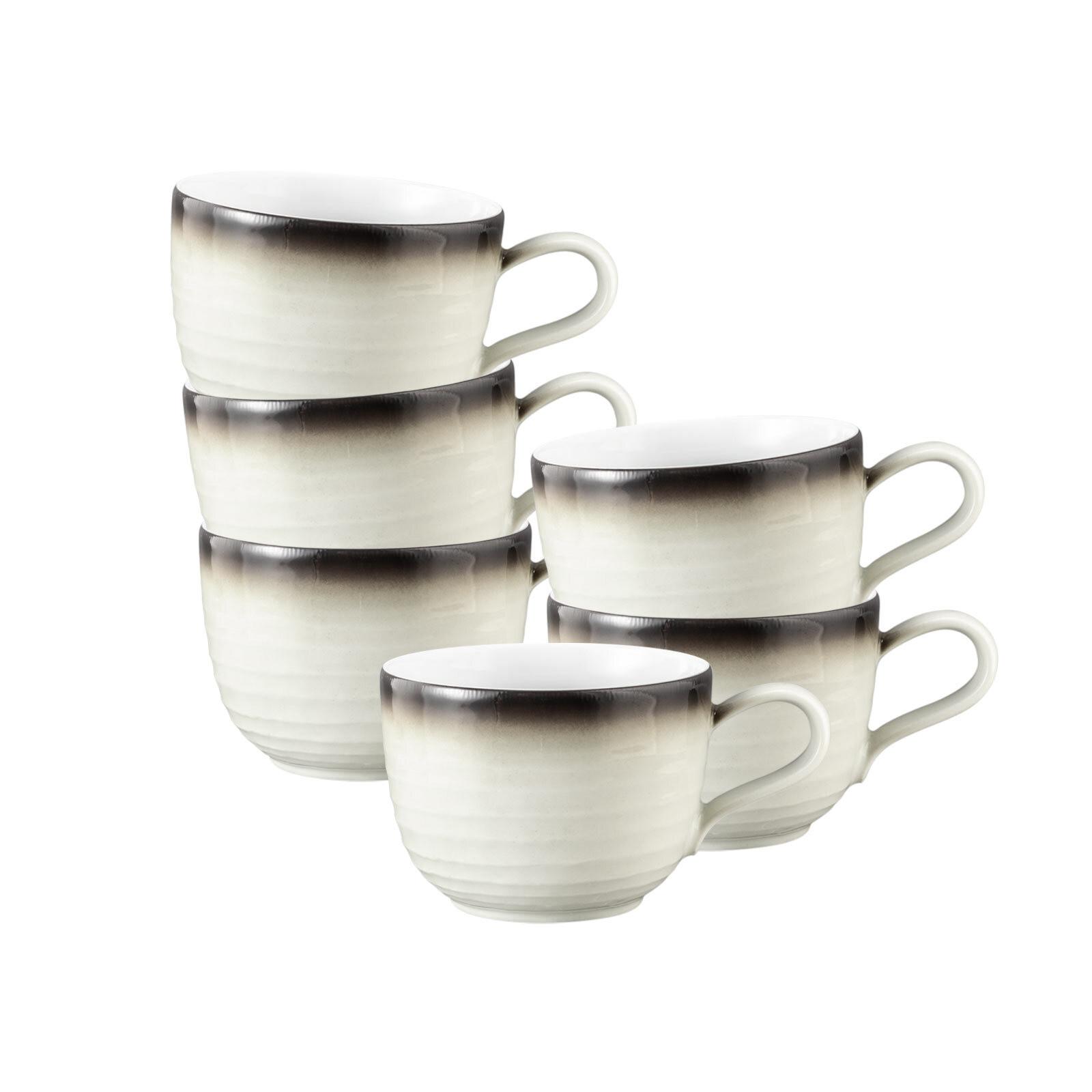 KAFFEETASSEN Terra Corso 260 ml 6er Set - Beige/Grau, Keramik (0.26L) - Seltmann Weiden