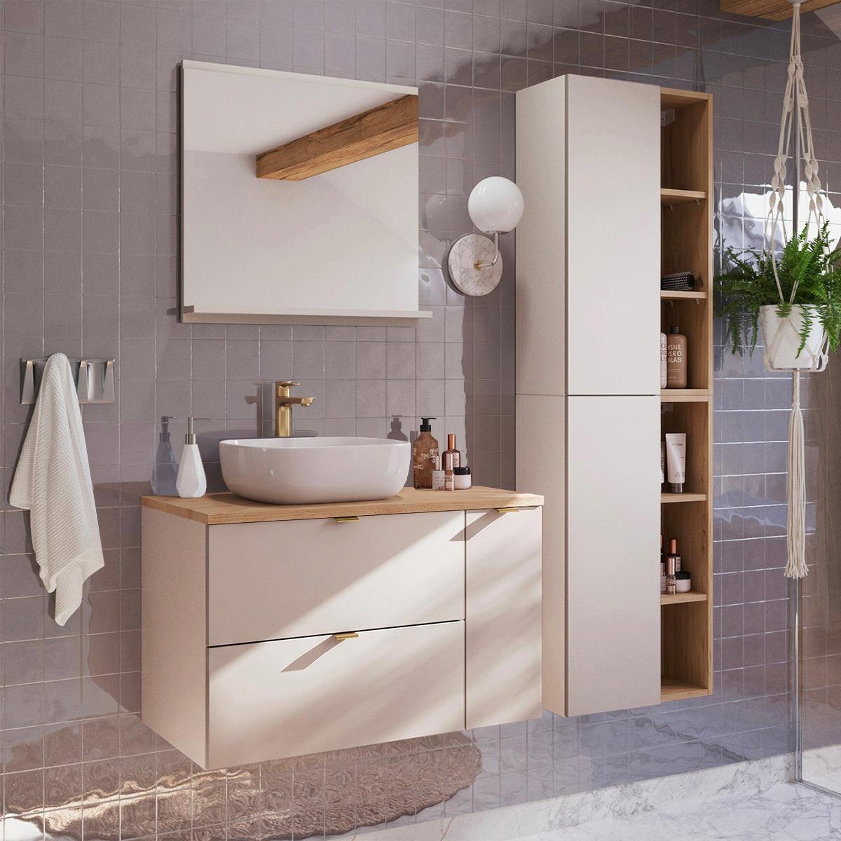 WASCHTISCH 80.6cm Azel Kaschmir - Beige, Holzwerkstoff (80.6/52/46cm) - Petits-meubles