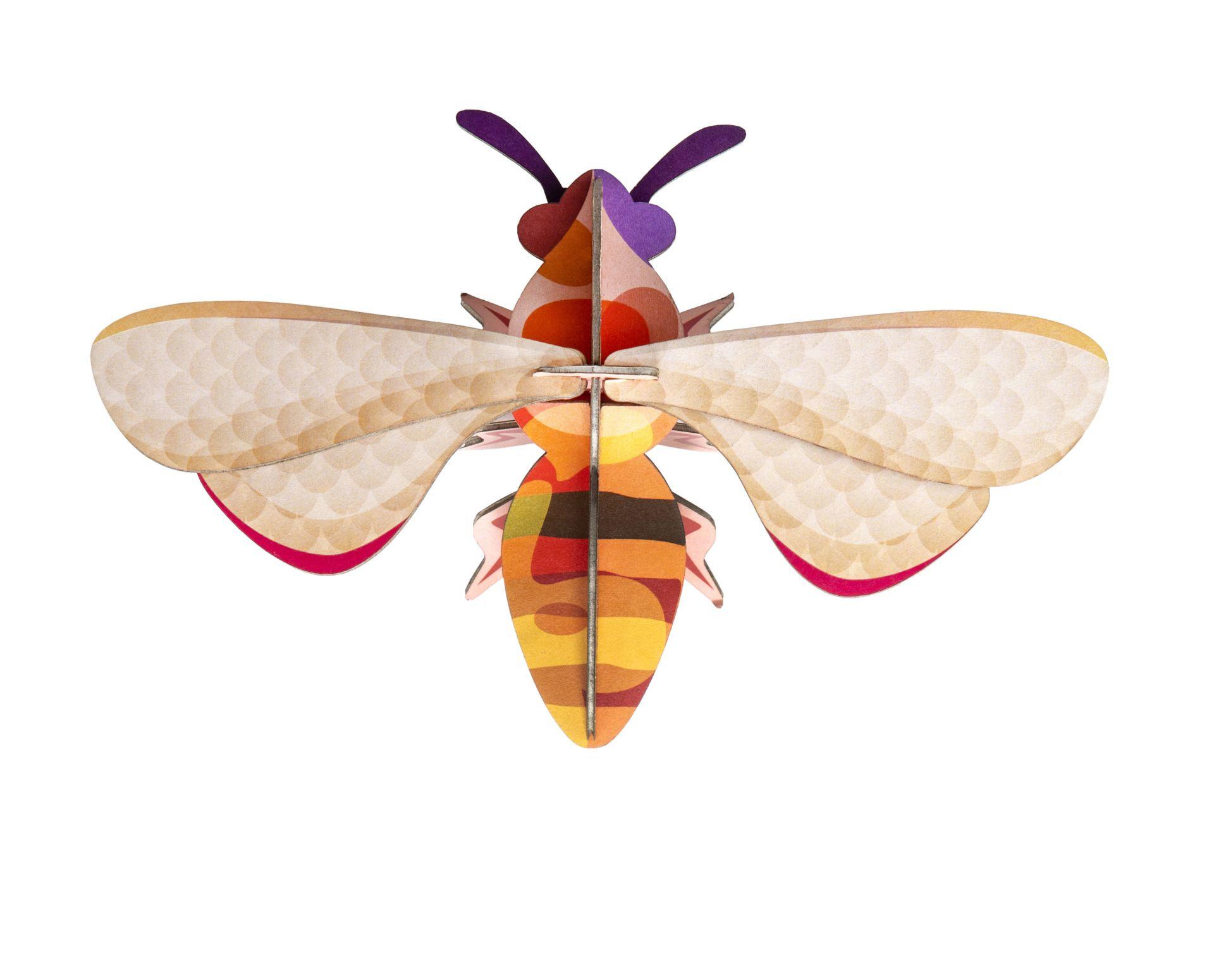 WANDDEKO Honigbiene 20/6 cm - Pink/Orange, Wellpappe (20/6/14cm) - Studio Roof