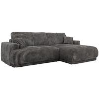 ECKSCHLAFSOFA RINA L Grau Cord - rechts - Schwarz/Grau, Kunststoff/Textil (172/266cm) - MKS