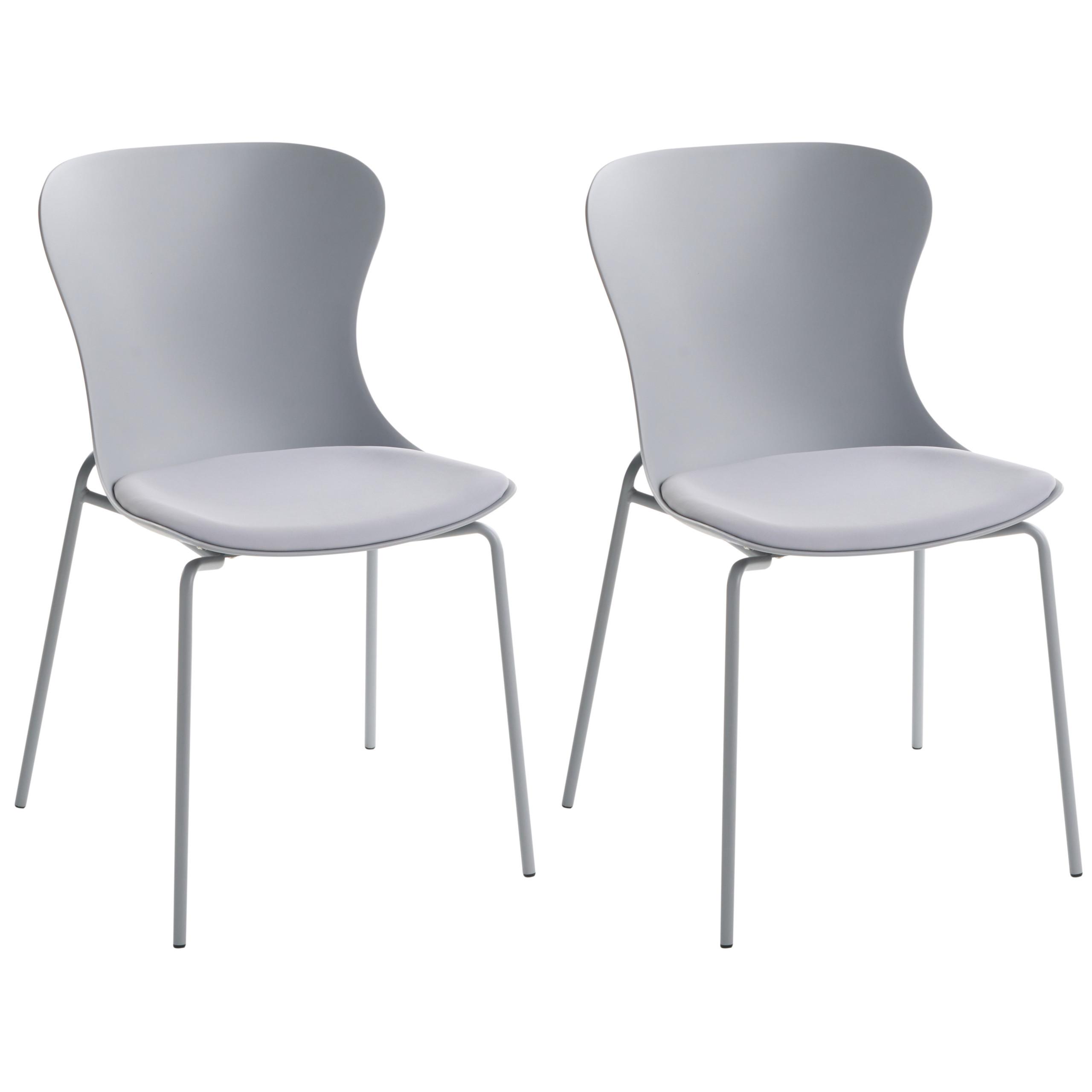 ESSZIMMERSTUHL 2er-Set Grau Pitsburg - Grau, Kunststoff (49/84/52cm) - Beliani