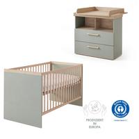 BABYZIMMER-SET Jimmy 2-teilig - Salbeigrün, Holzwerkstoff (143/103/77cm) - Roba