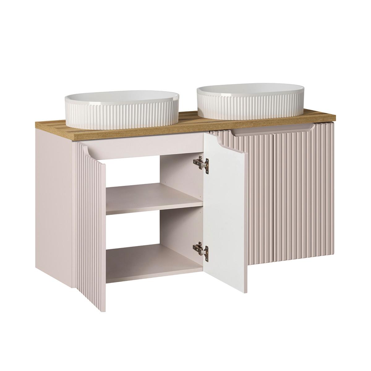 DOPPELWASCHTISCH 120cm Riva Kaschmir - Beige, Holzwerkstoff (120/57/40cm) - Petits-meubles