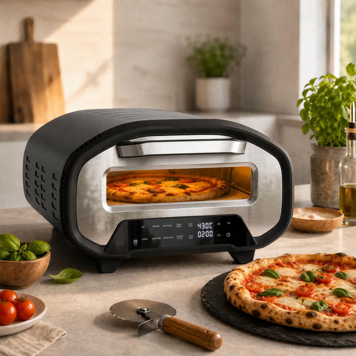 PIZZAOFEN Stahl Grau - Grau, Metall (49.7/28/46cm) - HOMCOM
