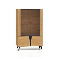 GESCHIRRSCHRANK Soah Holz und Schwarz - Schwarz, Holzwerkstoff (95/152/40cm) - Petits-meubles