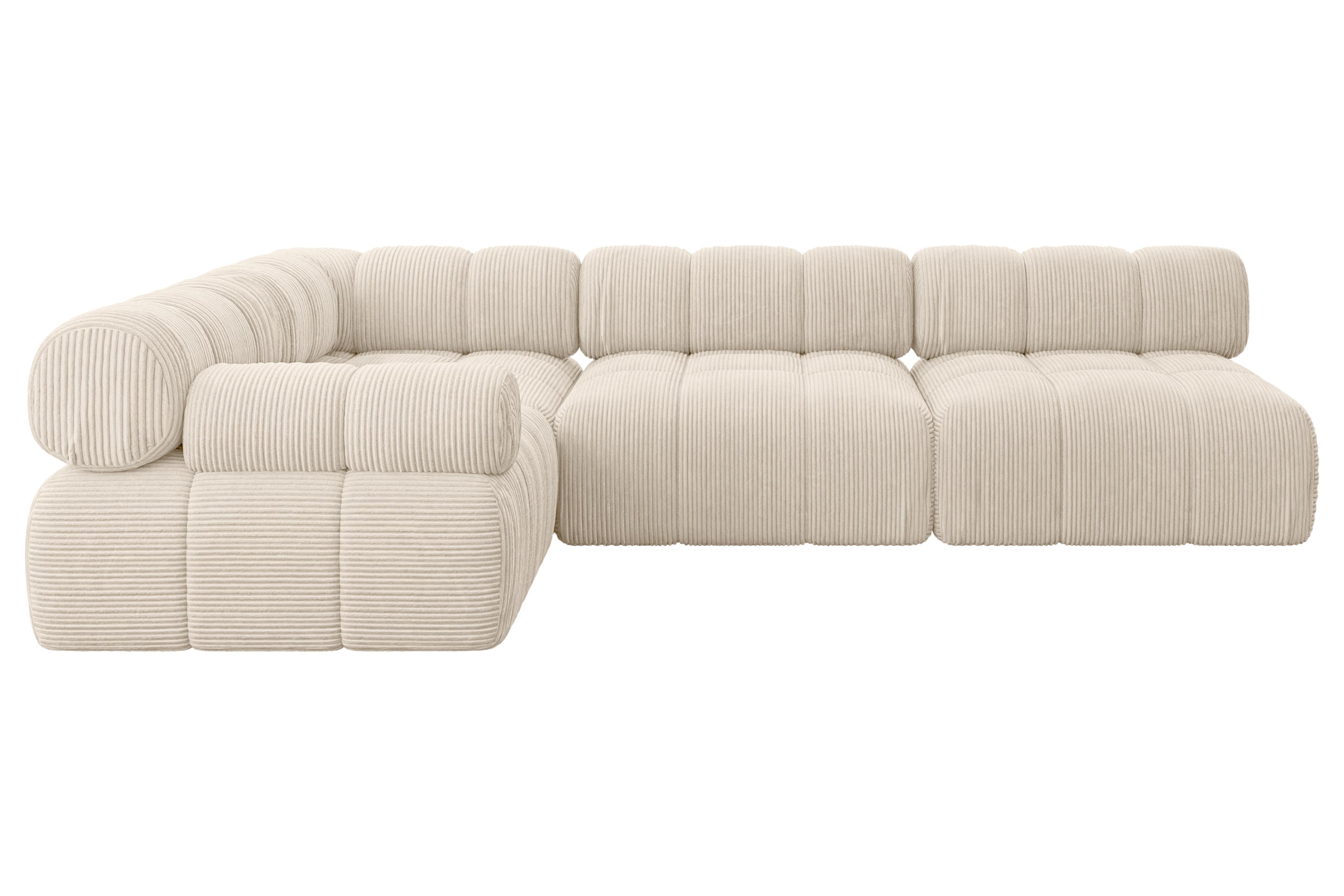 ECKSOFA modulares Sofa Mende-L2 - 285x190x70 cm Beige Cord - Beige, Holzwerkstoff/Textil (285/190cm) - ALTDECOR
