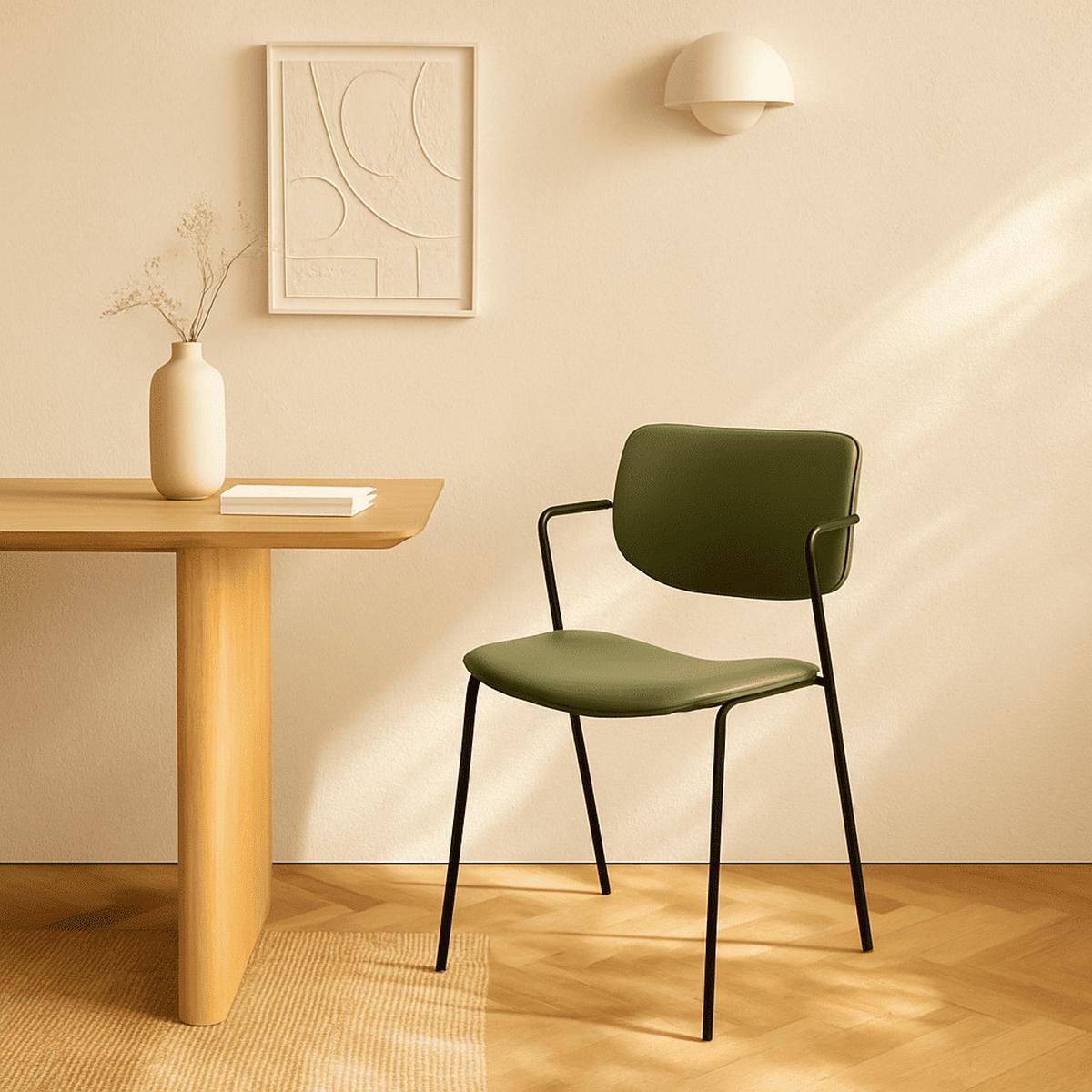 ESSZIMMERSTUHL Maika Grün 49/55/48 cm 2er-Set - Grün, Textil (55/48/49cm) - Calicosy