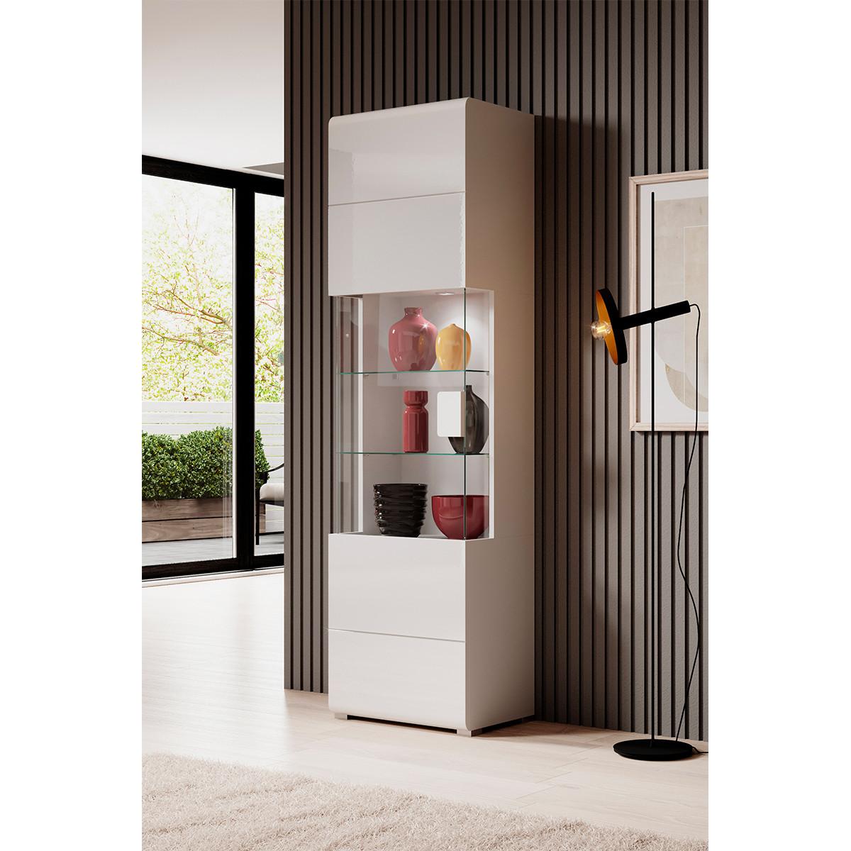 VITRINE Jules Weiß - Weiß, Holzwerkstoff (61/204/39cm) - Petits-meubles