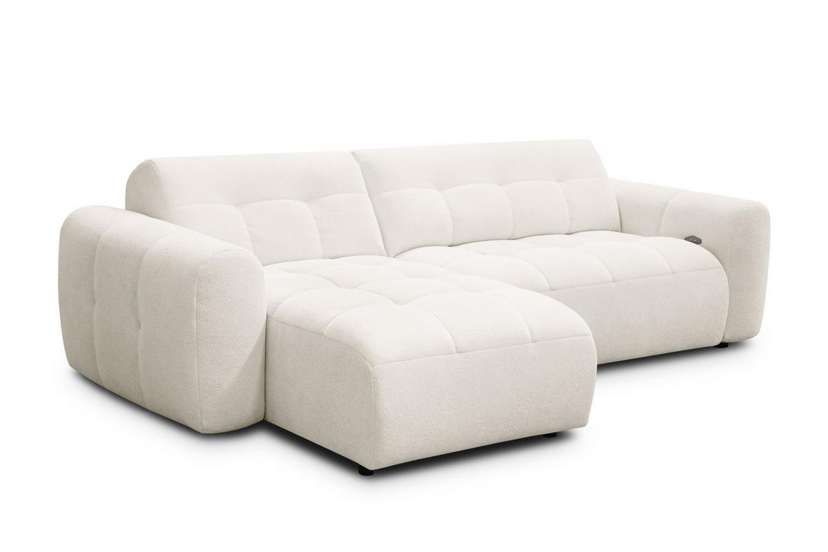 ECKSOFA LUMERO 4-Sitzer LINKS, creme - Creme/Schwarz, Holz/Textil (275/166cm) - Courtois Laville