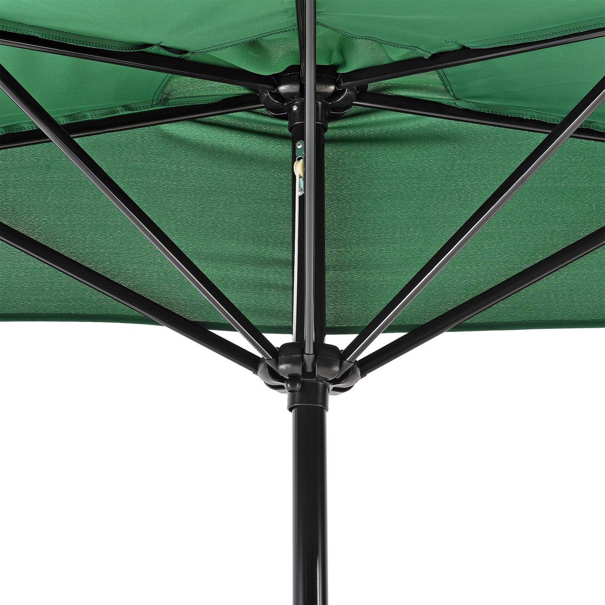 HALB-SONNENSCHIRM Eger - Grün, Textil/Metall (300/150cm) - casa.pro