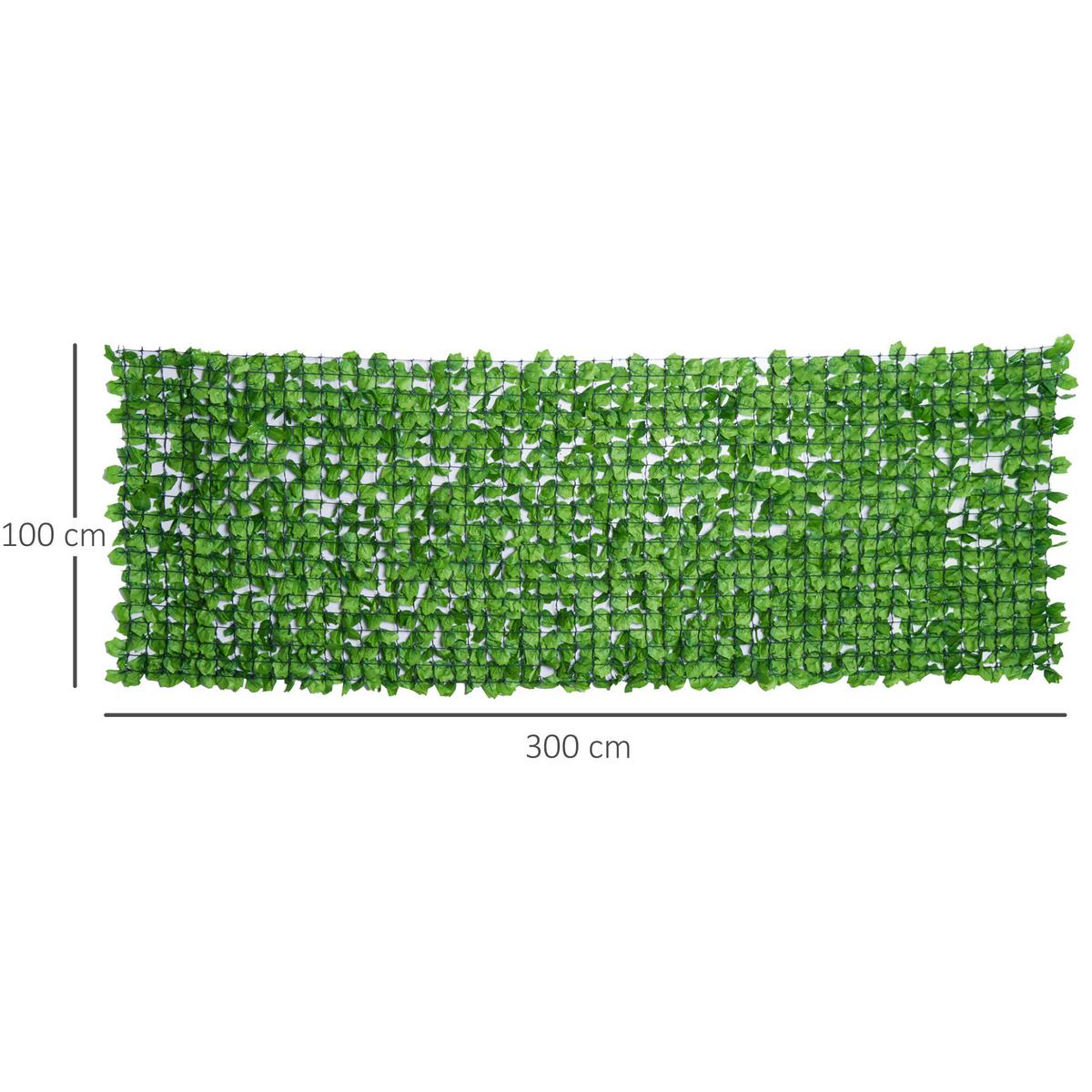 SICHTSCHUTZHECKE, Hellgrün, 300 x 100 cm - Grün, Kunststoff (100/1cm) - Outsunny