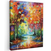 LEINWANDBILD Landschaft - Wald - Farben - Natur Room Decor 30x40 cm - Multicolor, Textil (30/40cm) - MuchoWow