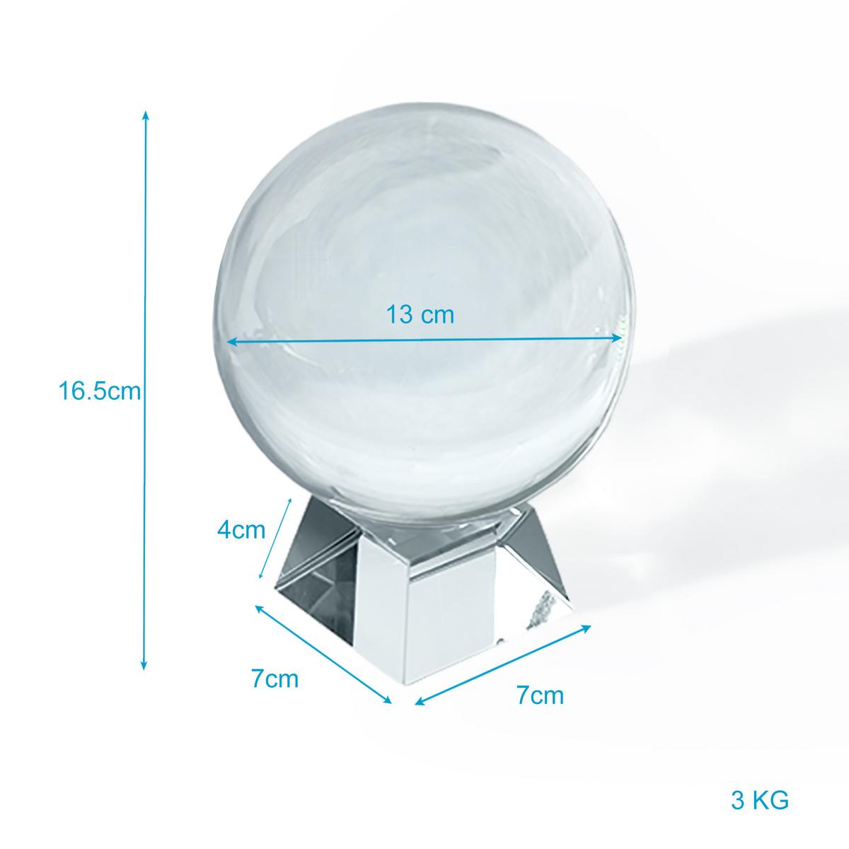 GLASKUGEL Fotokugel mit Ständer - Transparent, Glas (13cm) - Intirilife