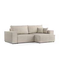 ECKSOFA CAVO mit Schlaffunktion Beige im City Stoff - Beige/Schwarz, Holz/Holzwerkstoff (255/148cm) - AltaBeds