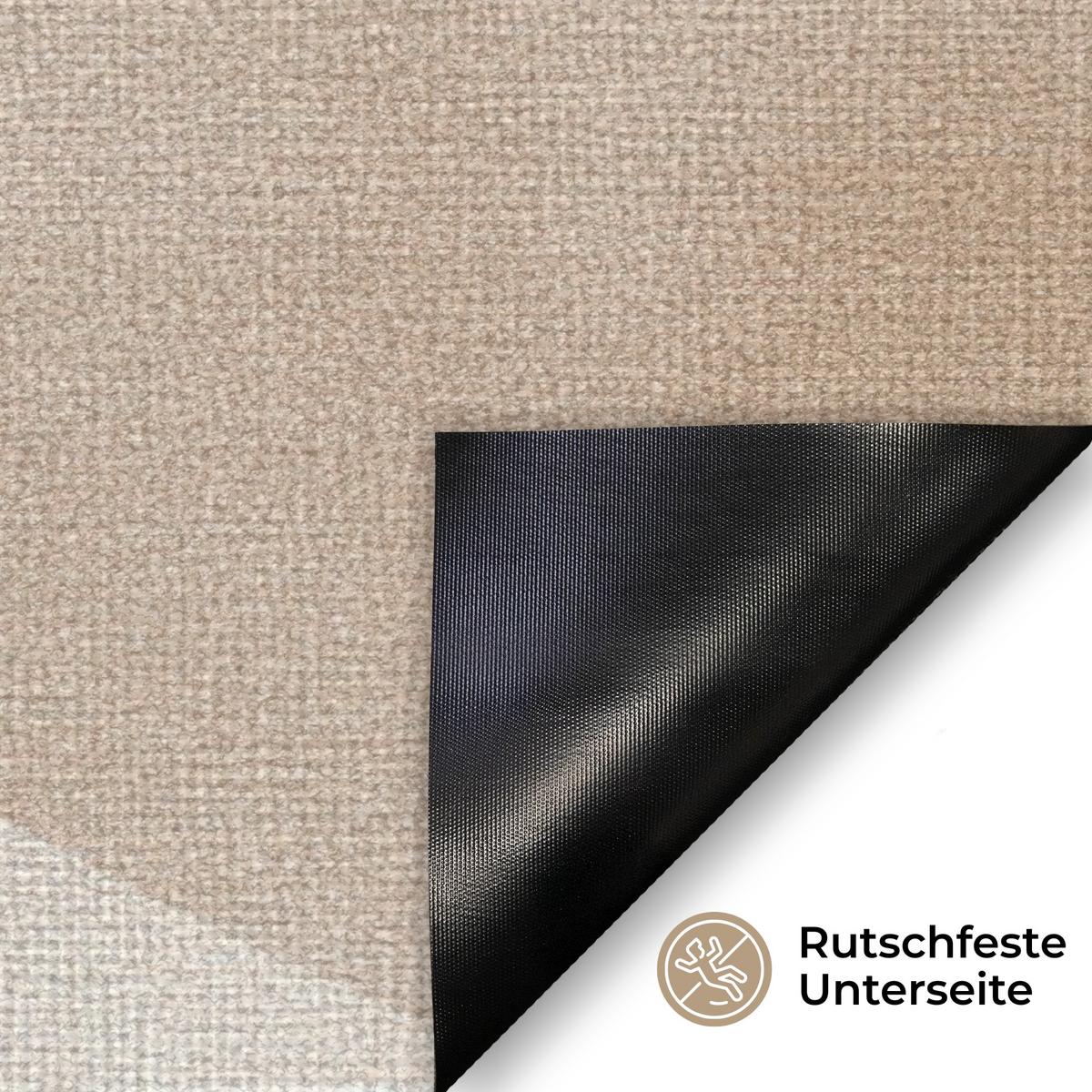FUSSMATTE Braun - Japandi - Abstrakt Schmutzfangmatte 90x60 cm - Beige, Kunststoff (90/0.4cm) - MuchoWow