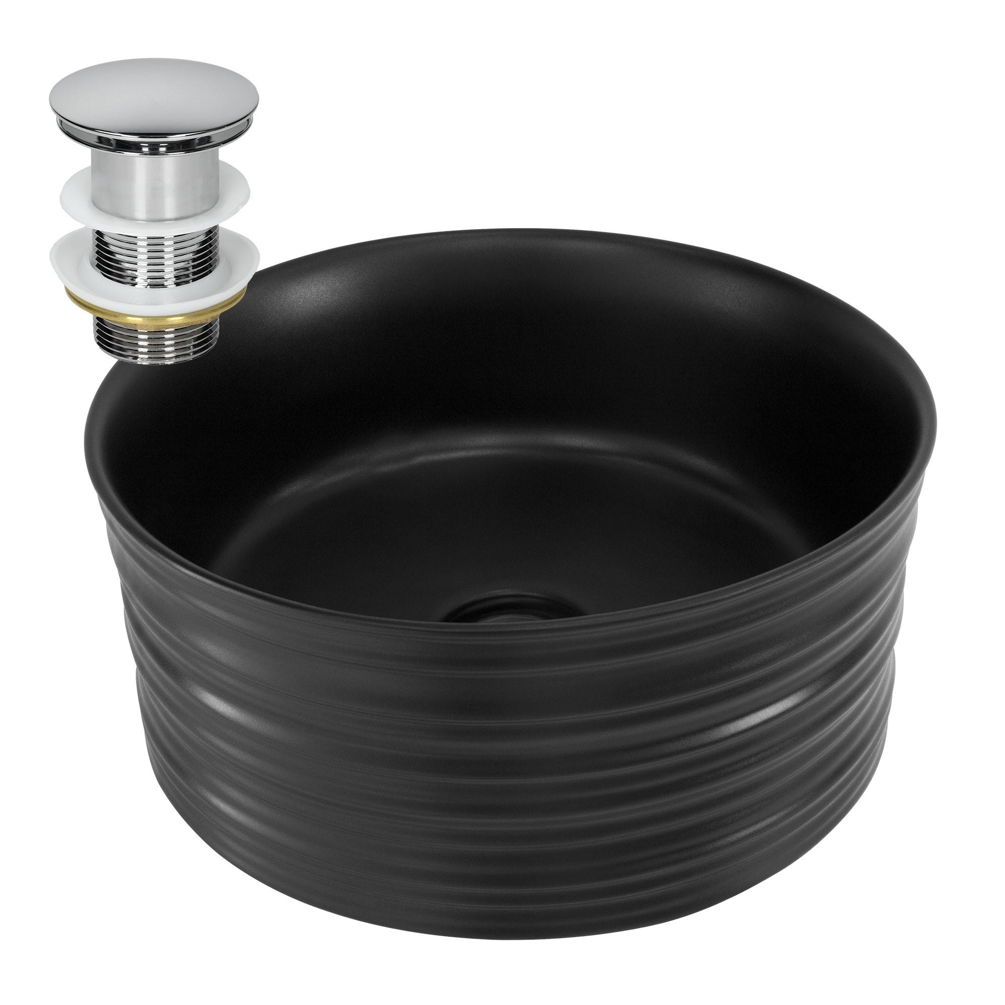 WASCHBECKEN - Schwarz, Keramik (41/18/41cm) - ML-DESIGN